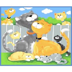 Kitty the Cat Play Mat Panel