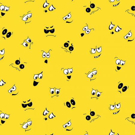 I Spy Fabric Funny Faces Yellow