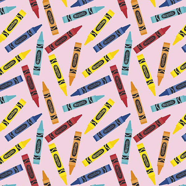 Crayon Bunch Of Crayons On Pink Background
