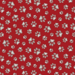 Paw Prints on Red