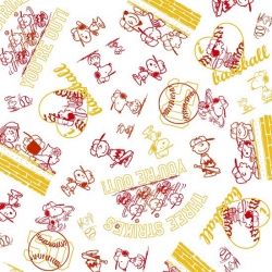 Peanuts All Stars Line Drawings Red & Yellow