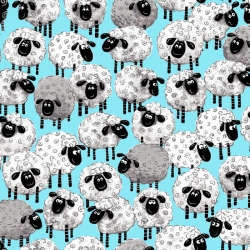 Susybee Sheep on Aqua